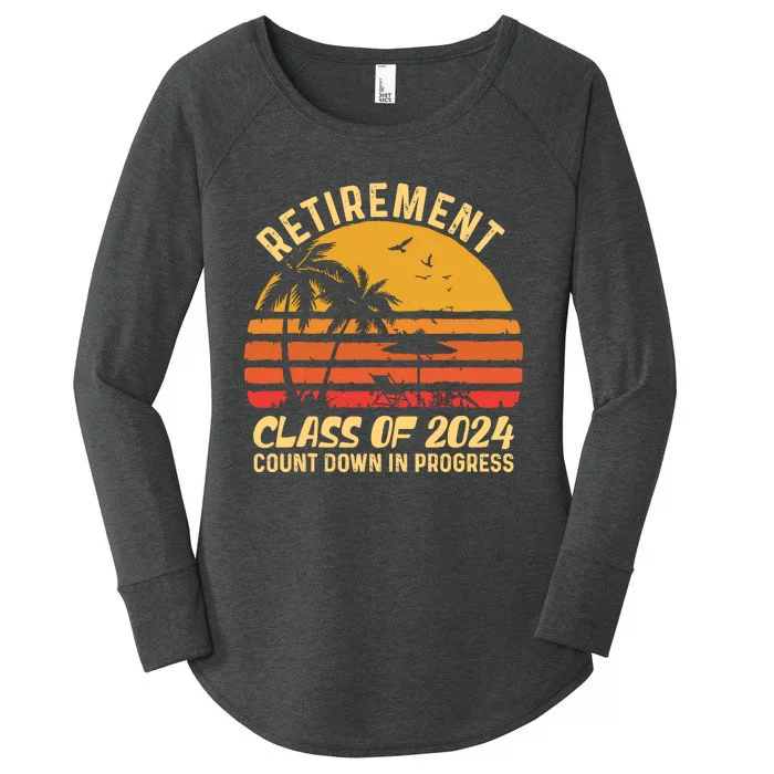 Retirement Class Of 2024 Count Down Progress Retired Teacher Women's Perfect Tri Tunic Long Sleeve Shirt