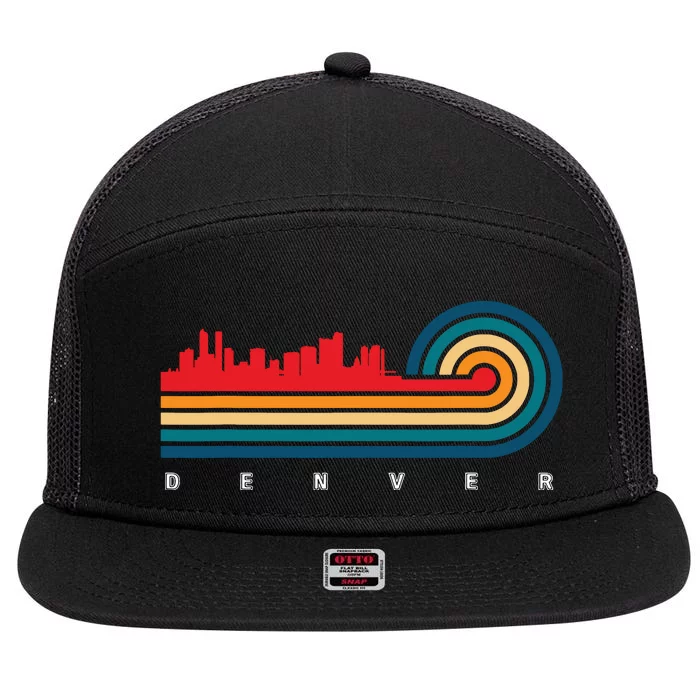 Retro City Of Denver Colorado 7 Panel Mesh Trucker Snapback Hat