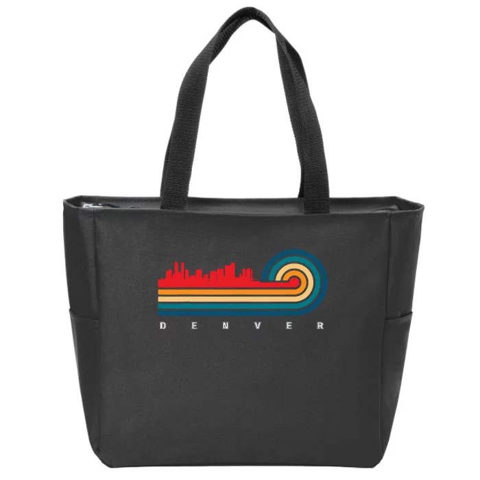 Retro City Of Denver Colorado Zip Tote Bag