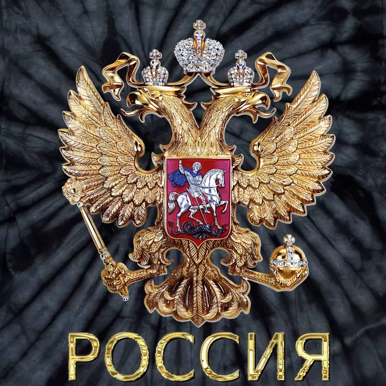 Russia Coat Of Arms Russian Flag In Russian Language Tie-Dye T