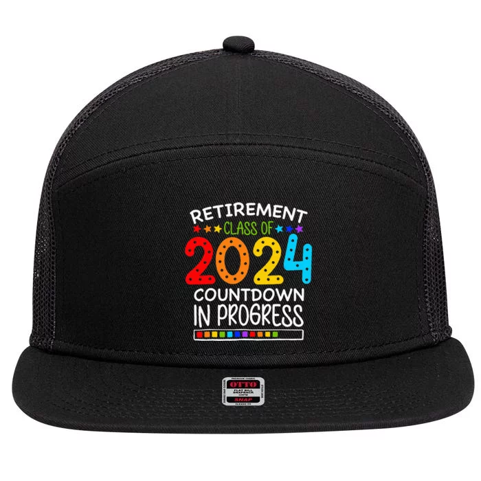 Retirement Class Of 2024 Teacher Countdown 7 Panel Mesh Trucker Snapback Hat