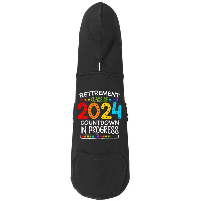 Retirement Class Of 2024 Teacher Countdown Doggie 3-End Fleece Hoodie