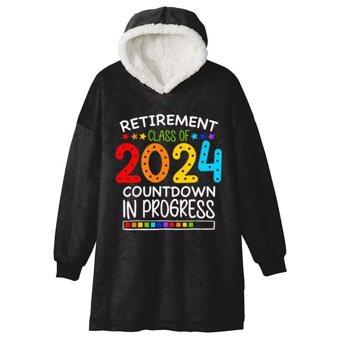 Retirement Class Of 2024 Teacher Countdown Hooded Wearable Blanket