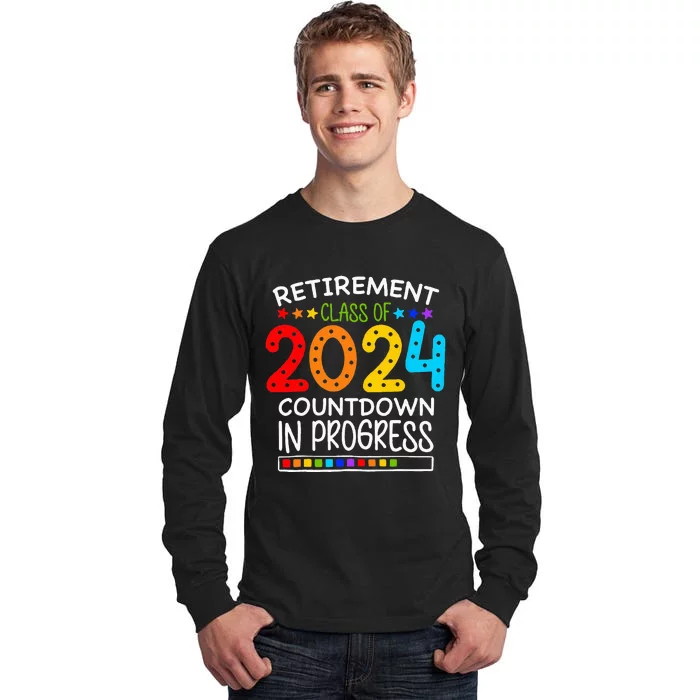 Retirement Class Of 2024 Teacher Countdown Tall Long Sleeve T-Shirt