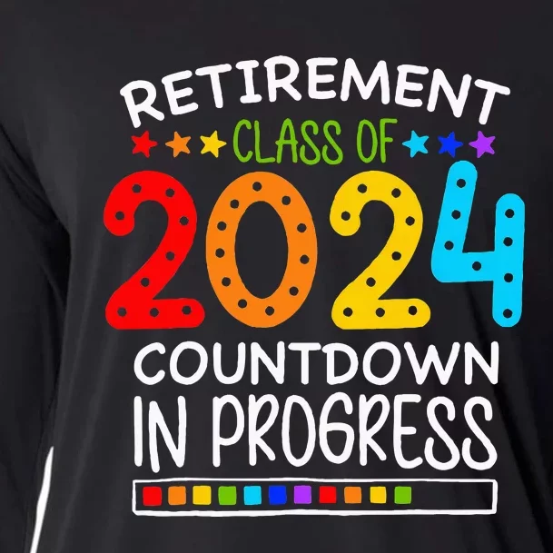 Retirement Class Of 2024 Teacher Countdown Cooling Performance Long Sleeve Crew