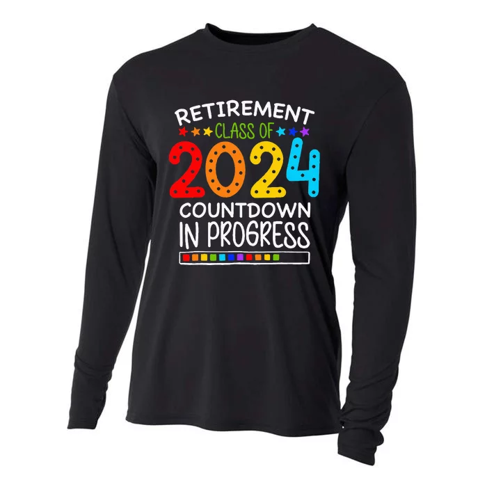 Retirement Class Of 2024 Teacher Countdown Cooling Performance Long Sleeve Crew