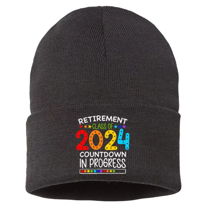 Retirement Class Of 2024 Teacher Countdown Sustainable Knit Beanie