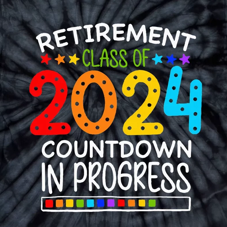 Retirement Class Of 2024 Teacher Countdown Tie-Dye T-Shirt