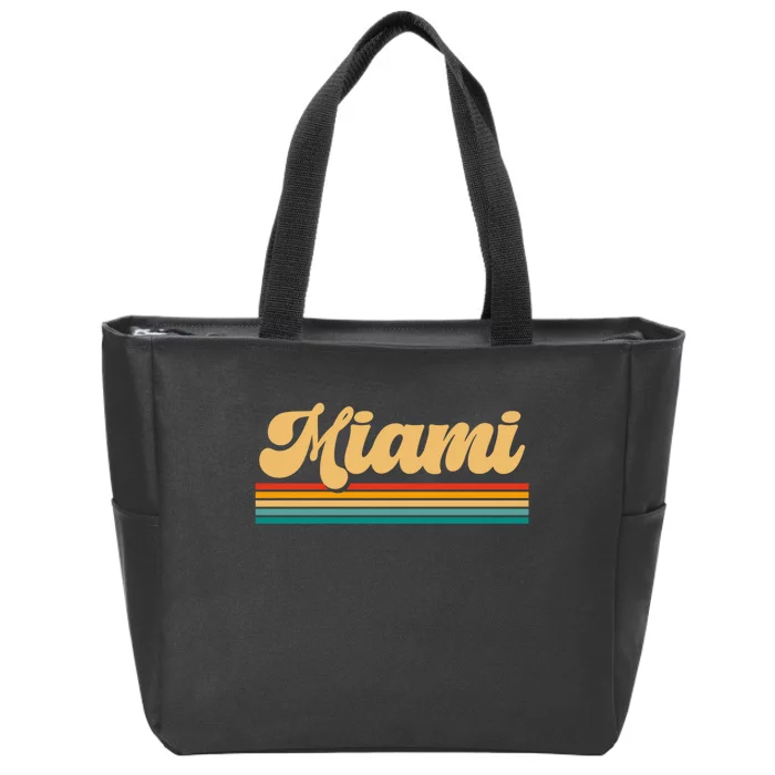 Retro City Of Miami Florida Zip Tote Bag