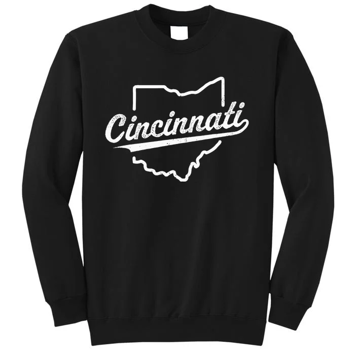 Retro Cincinnati Ohio 1788 Vintage Script Throwback Tall Sweatshirt