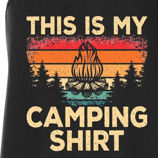 Retro Camper Outdoor Camp Outdoorlife This Is My Camping Women's Racerback Tank