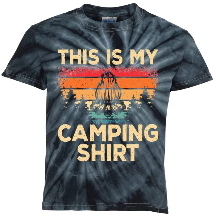 Retro Camper Outdoor Camp Outdoorlife This Is My Camping Kids Tie-Dye T-Shirt