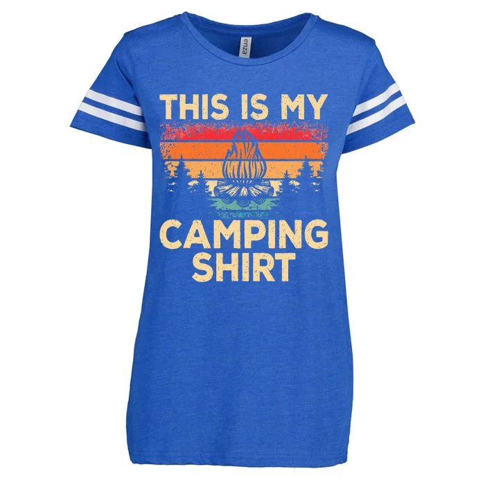 Retro Camper Outdoor Camp Outdoorlife This Is My Camping Enza Ladies Jersey Football T-Shirt