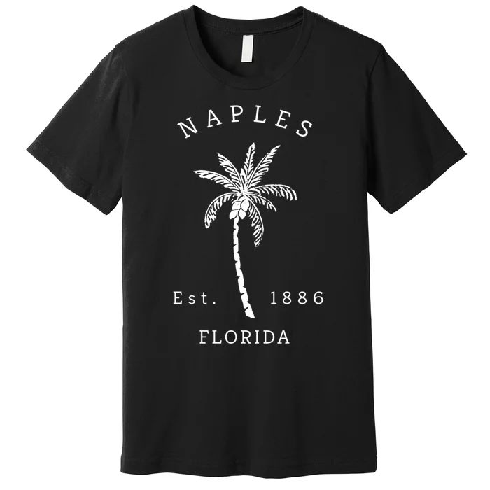 Retro Cool Original Naples Florida Beach Palm Tree Meaningful Gift Premium T-Shirt