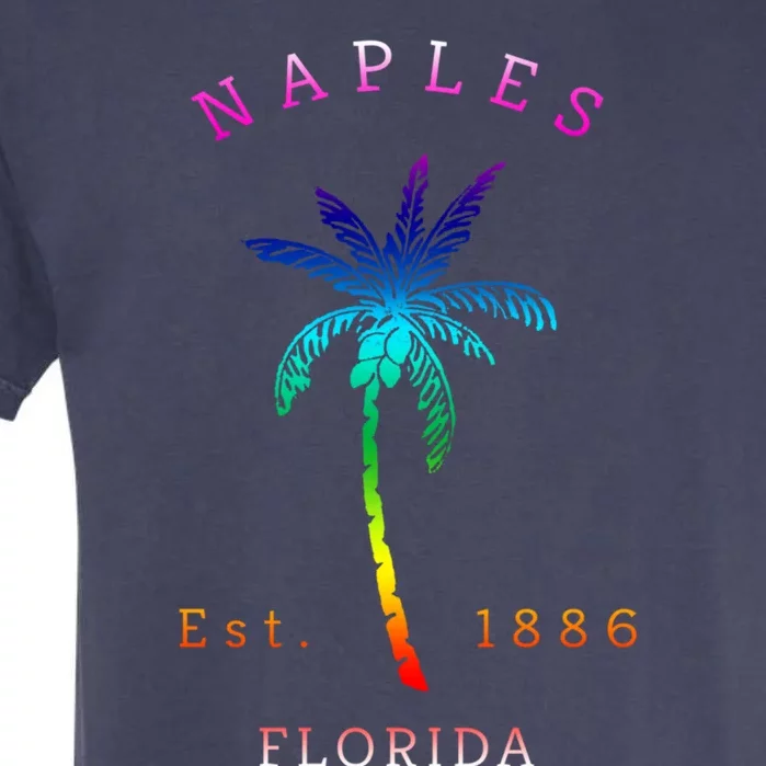 Retro Cool Original Naples Florida Beach Palm Tree Gift Garment-Dyed Heavyweight T-Shirt