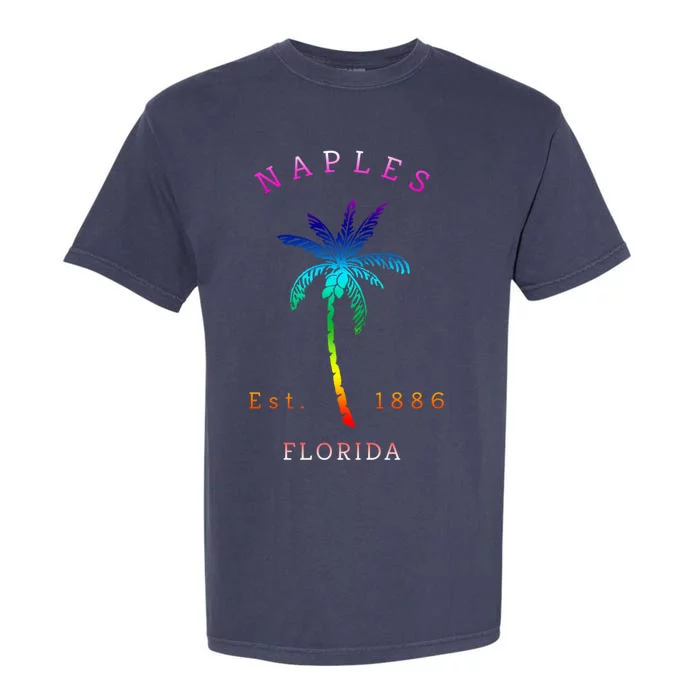 Retro Cool Original Naples Florida Beach Palm Tree Gift Garment-Dyed Heavyweight T-Shirt