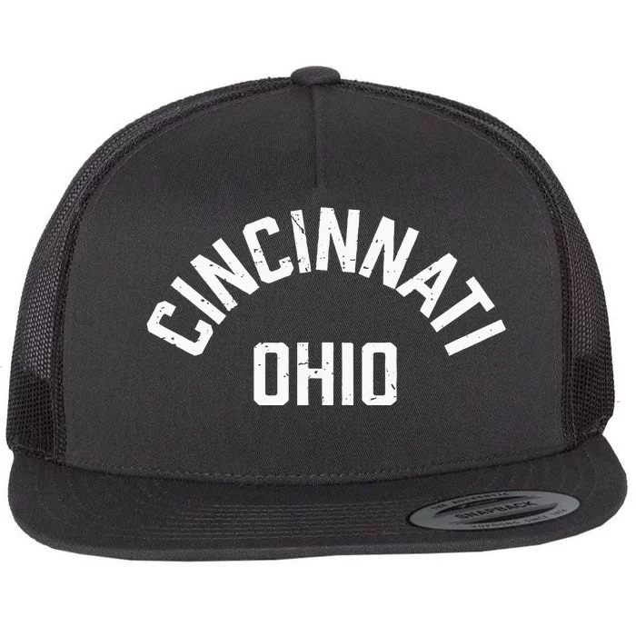 Retro Cincinnati Ohio Arched Text Vintage Souvenir Boy Girl Flat Bill Trucker Hat