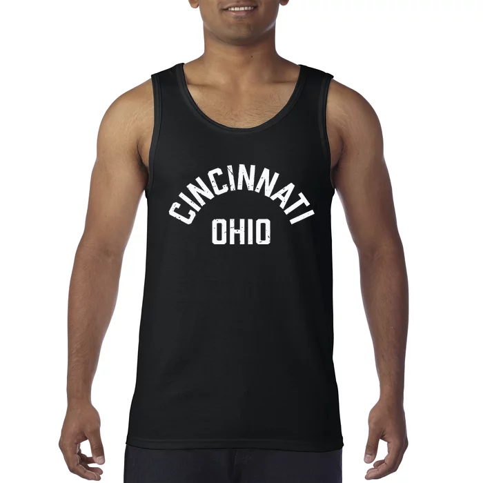 Retro Cincinnati Ohio Arched Text Vintage Souvenir Boy Girl Tank Top