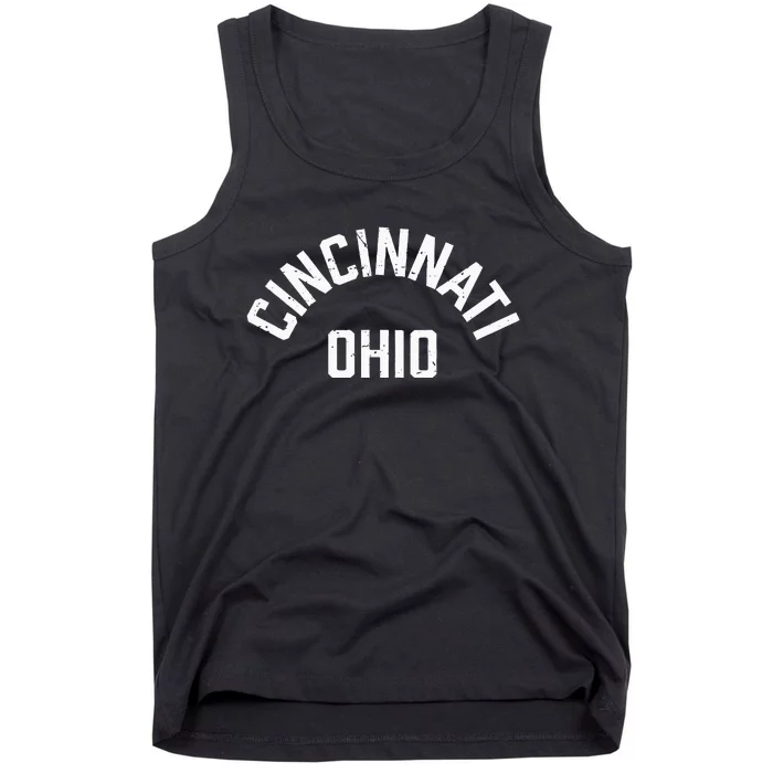 Retro Cincinnati Ohio Arched Text Vintage Souvenir Boy Girl Tank Top