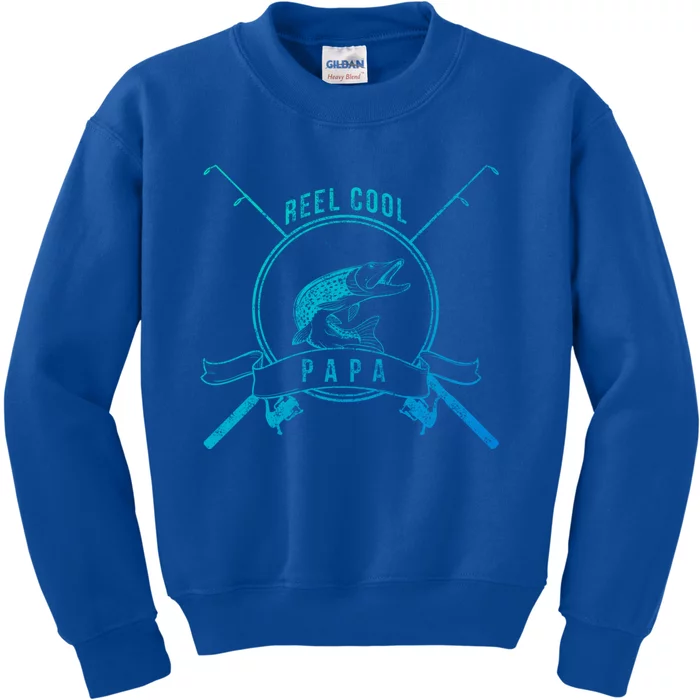 Reel Cool Papa Grandpa Fishing Gift Kids Sweatshirt