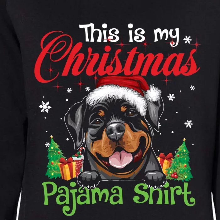 Rottweiler Christmas Pajama Gift Funny Dog Lover Xmas Gift Womens California Wash Sweatshirt