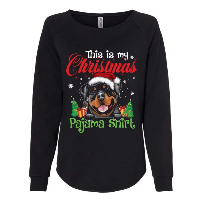 Rottweiler Christmas Pajama Gift Funny Dog Lover Xmas Gift Womens California Wash Sweatshirt