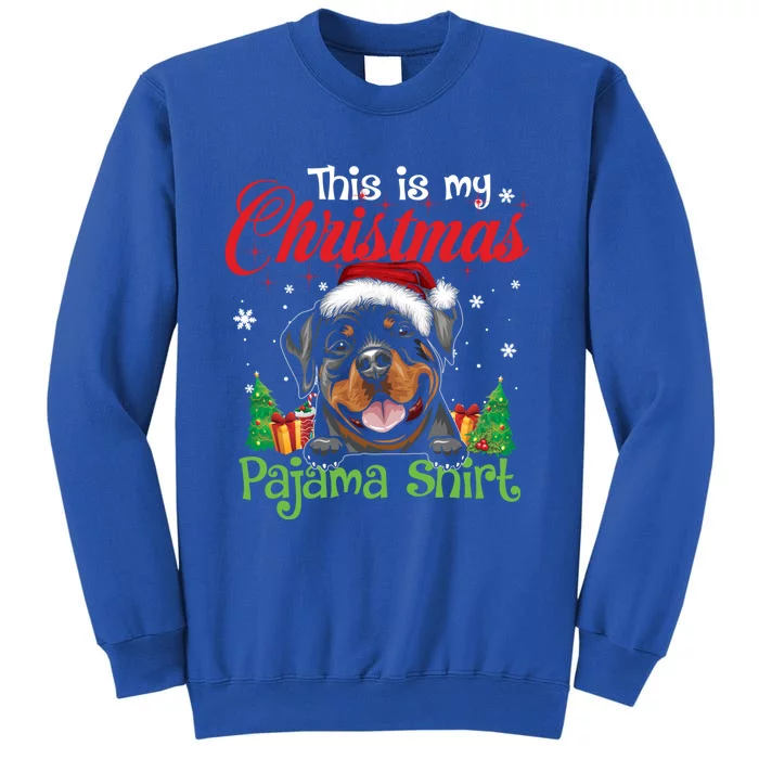 Rottweiler Christmas Pajama Gift Funny Dog Lover Xmas Gift Tall Sweatshirt