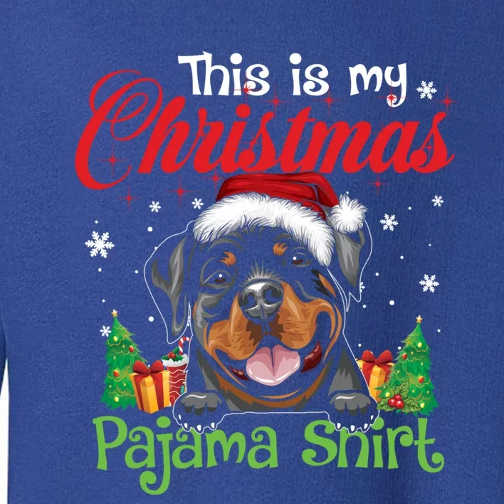 Rottweiler Christmas Pajama Gift Funny Dog Lover Xmas Gift Toddler Sweatshirt