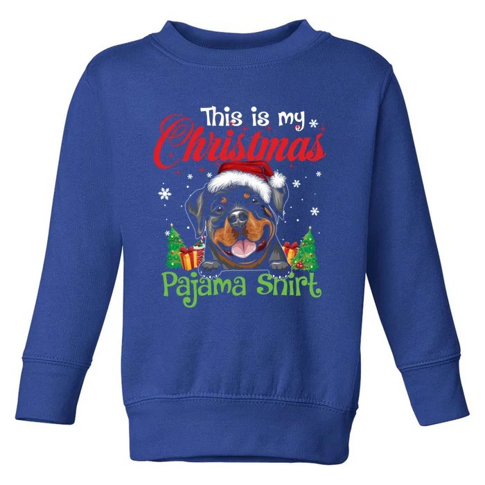 Rottweiler Christmas Pajama Gift Funny Dog Lover Xmas Gift Toddler Sweatshirt