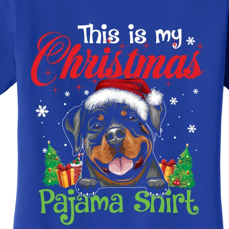 Rottweiler Christmas Pajama Gift Funny Dog Lover Xmas Gift Women's T-Shirt