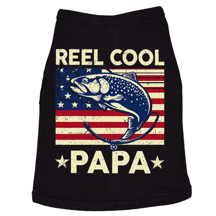 Reel Cool Papa Fathers Day Trout Fishing Gift Dad Grandpa Doggie Tank