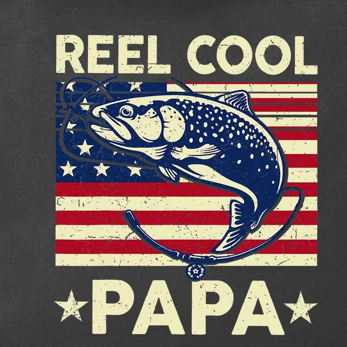 Reel Cool Papa Fathers Day Trout Fishing Gift Dad Grandpa Zip Tote Bag