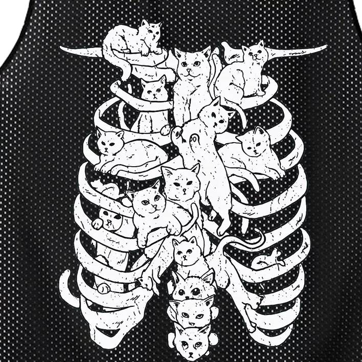 Ribcage Cats Pastel Goth Alt Clothes Aesthetic Egirl Mesh Reversible Basketball Jersey Tank