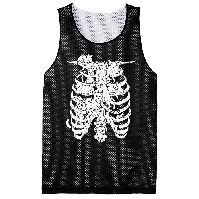 Ribcage Cats Pastel Goth Alt Clothes Aesthetic Egirl Mesh Reversible Basketball Jersey Tank