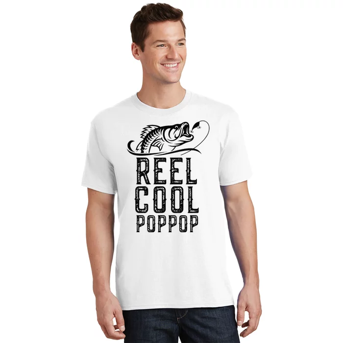 Reel Cool Pop Pop Fishing Fisherman Funny Retro PopPop T-Shirt