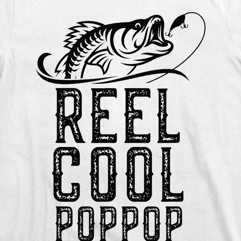 Reel Cool Pop Pop Fishing Fisherman Funny Retro PopPop T-Shirt