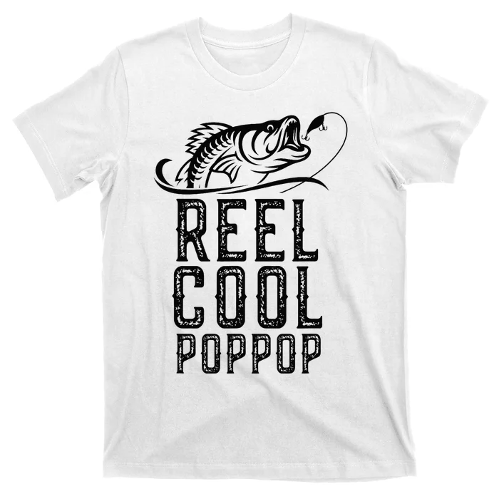 Reel Cool Pop Pop Fishing Fisherman Funny Retro PopPop T-Shirt