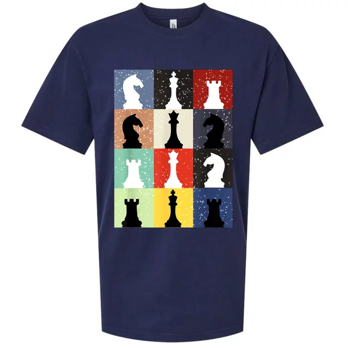 Retro Chess Player Shirt Gift Vintage Chess Pieces Sueded Cloud Jersey T-Shirt