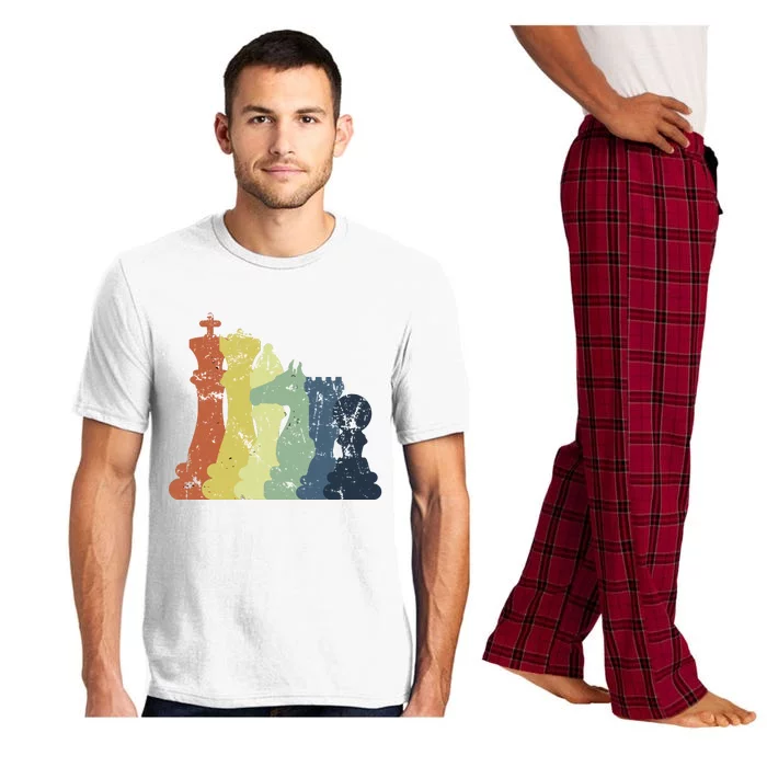 Retro Chess Player Shirt Gift Vintage Chess Pieces Pajama Set