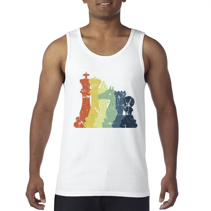 Retro Chess Player Shirt Gift Vintage Chess Pieces Tank Top