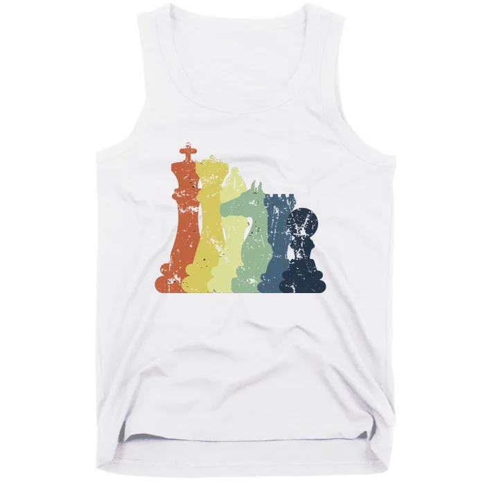 Retro Chess Player Shirt Gift Vintage Chess Pieces Tank Top