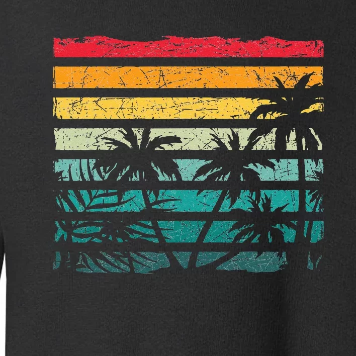 Retro Coconut Palm Trees Beach Exotic Tropical Summer Toddler Sweatshirt