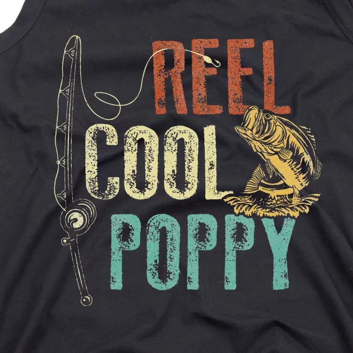 Reel Cool Poppy Fishing Grandpa Gift Fathers Day Fisherman Tank Top