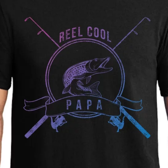 Reel Cool Papa Grandpa Fishing Gift Pajama Set