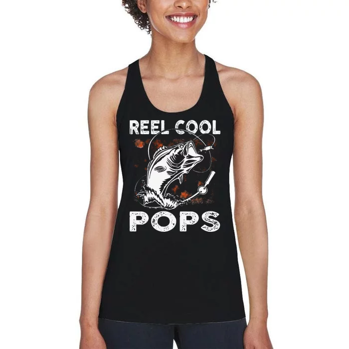 Reel Cool Pops Fishing Birthday Fathers Day For Women's Racerback Tank