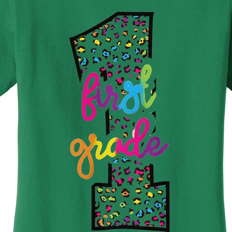 Rainbow Cheetah Print First Grade Women's T-Shirt