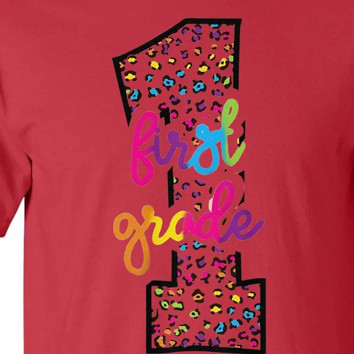 Rainbow Cheetah Print First Grade Tall T-Shirt