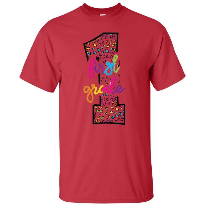 Rainbow Cheetah Print First Grade Tall T-Shirt