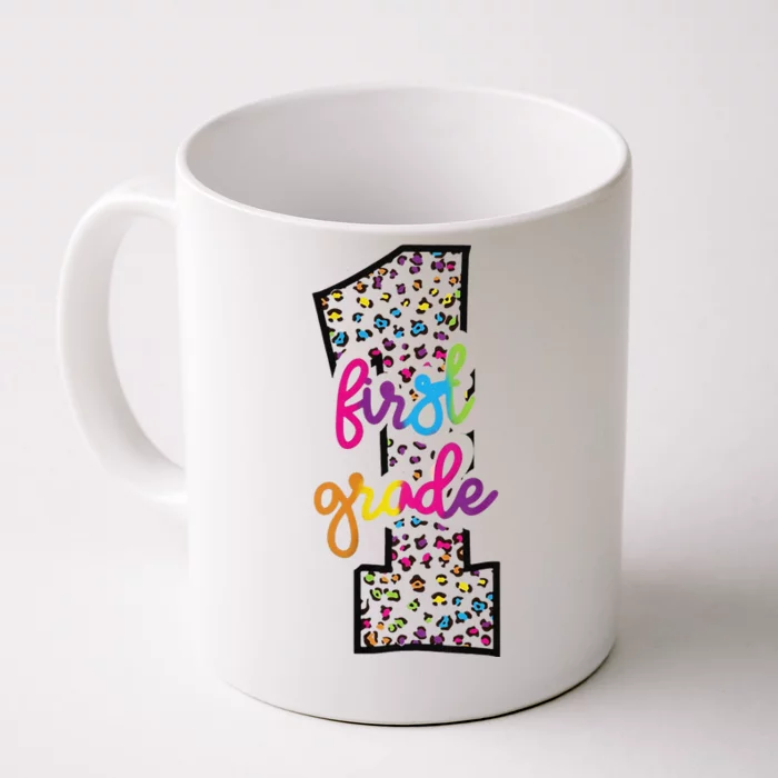 Rainbow Cheetah Print First Grade Front & Back Coffee Mug