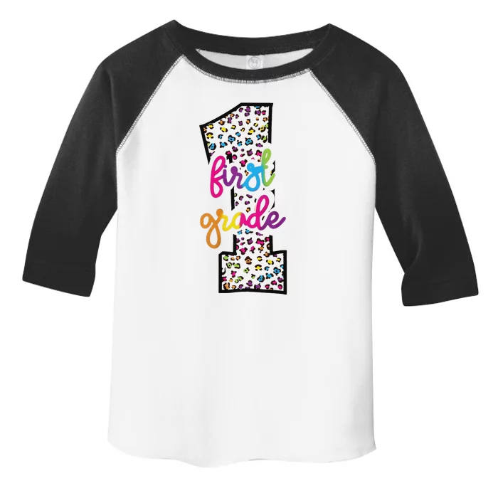 Rainbow Cheetah Print First Grade Toddler Fine Jersey T-Shirt